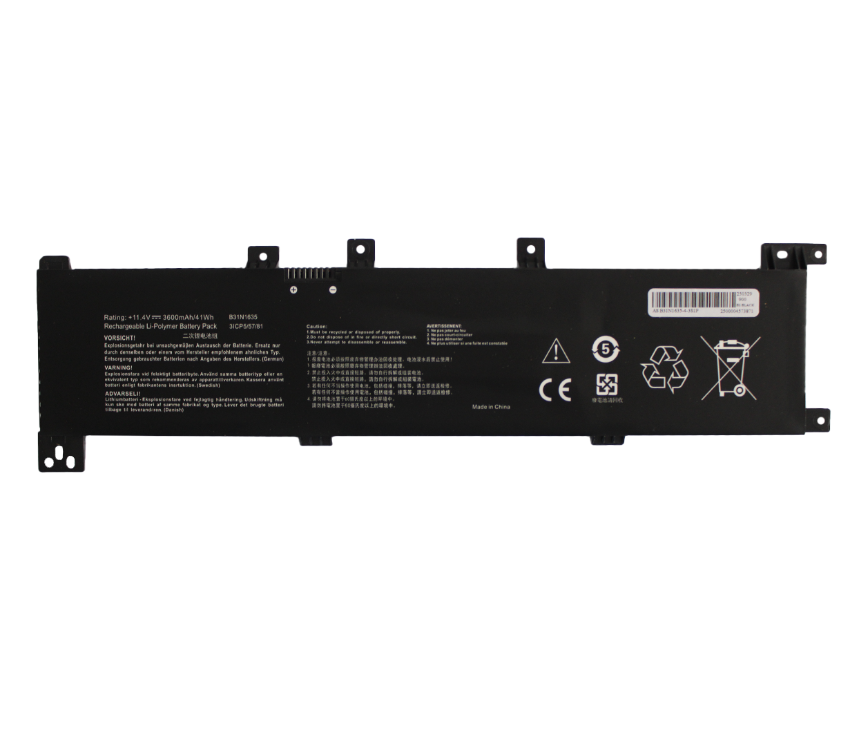 BATERIA PARA ASUS B31N1635 42Wh 11.52V 3 CELDAS X705UA X705UF M705BA INT