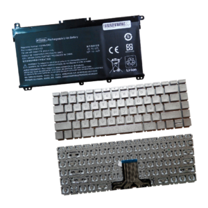 PACK ESENCIAL 1 PARA TU LAPTOP:<br>BATERÍA HT03XL 11.55V 3 CELDAS + PARA LAPTOP HP 14-CE 14-CD 14-CK ESPAÑOL PLATEADO / PLOMO