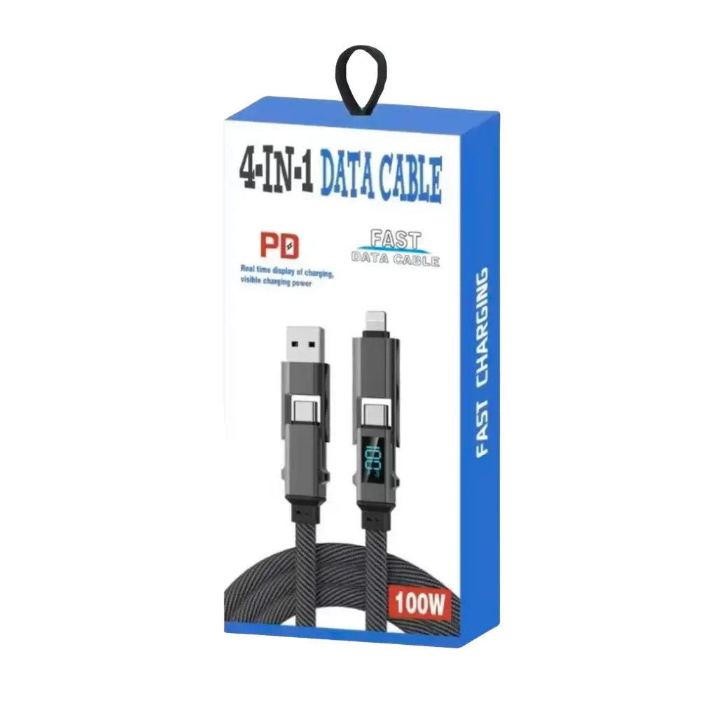 Cable datos y carga X07 4-en-1 Digital 100W Type-C/Lightning/USB-A - Imagen 3
