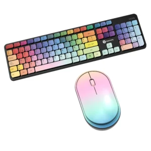 Combo Teclado y Mouse Inalámbrico Recargable - KC-01-D + G-221-2D | Doble Conexión Bluetooth y 2.4G