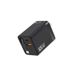 Cargador GaN 65W Super Fast charger con cable retr?ctil integrado (Negro)