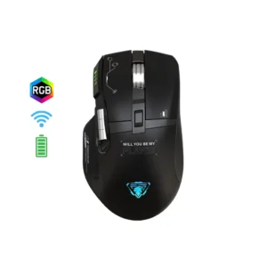 Mouse gaming GWH-101 6D con tres modos, rueda multimedia y luces RGB