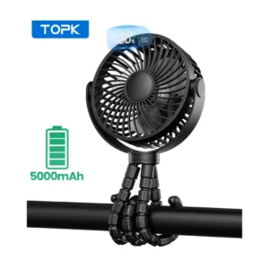 Ventilador portátil K60A con motor brushless, batería 5000 y carga rápida Type-C