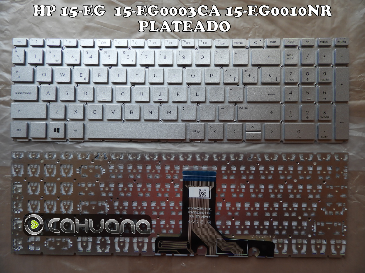 TECLADO PARA HP 15-EG 15-EG0003CA 15-EG0010NR ESP E-R C-N INT PLATEADO